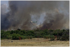 Helitankers at Perth airport fire 2012