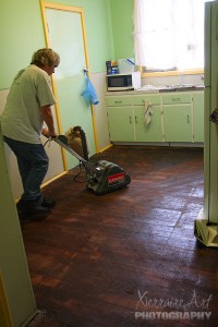 sanding wood floor